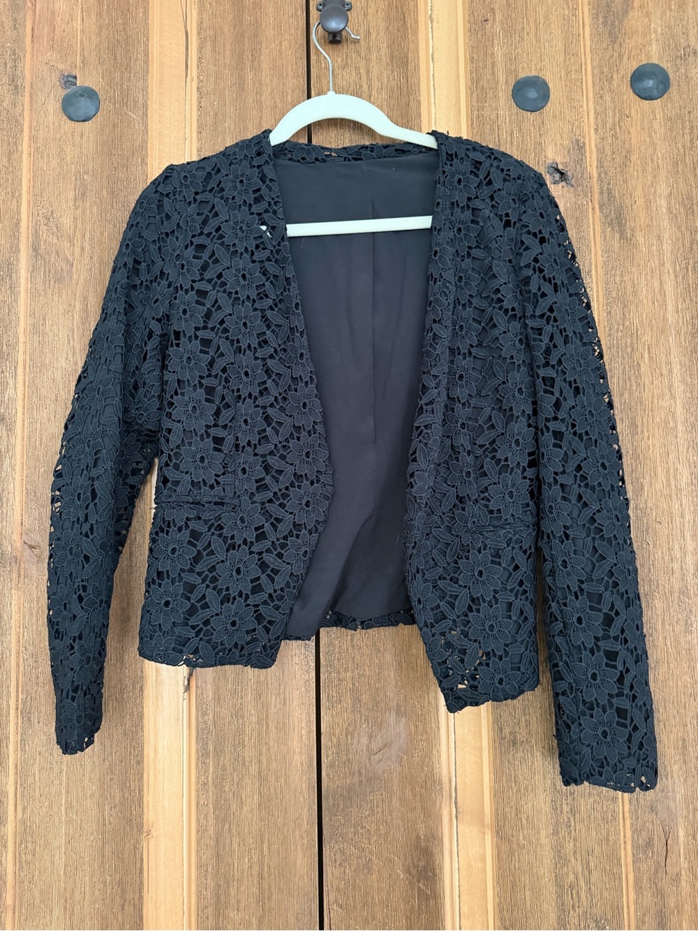 H&M Black Floral Lace Blazer